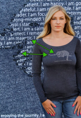 featured image of Think Possible Apparel's yoga elephant design screen printed on a long sleeve tee  in the color navy