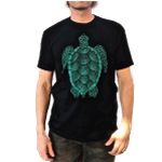 Product Image of our Turtle design screen printed on an organic cotton men's crew tee.